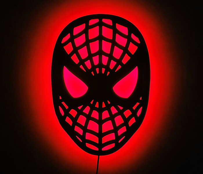 Customized Spiderman Face Wall Hanging Led frame - 3