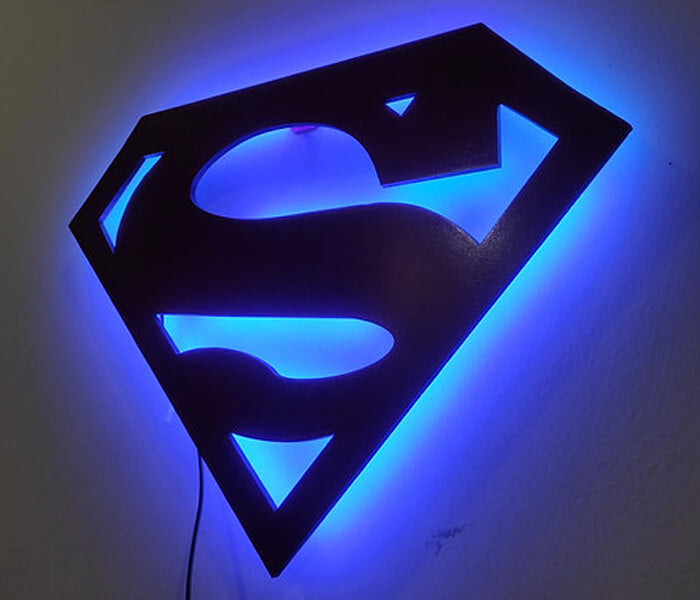 Customized Superman Wall Hanging LED Frame - 2