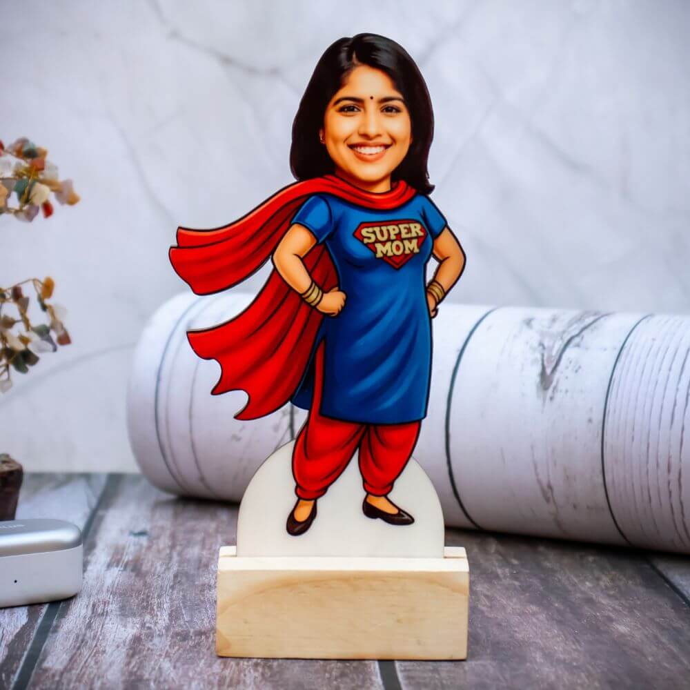 Customized Super Mom Caricature with Photo - 4