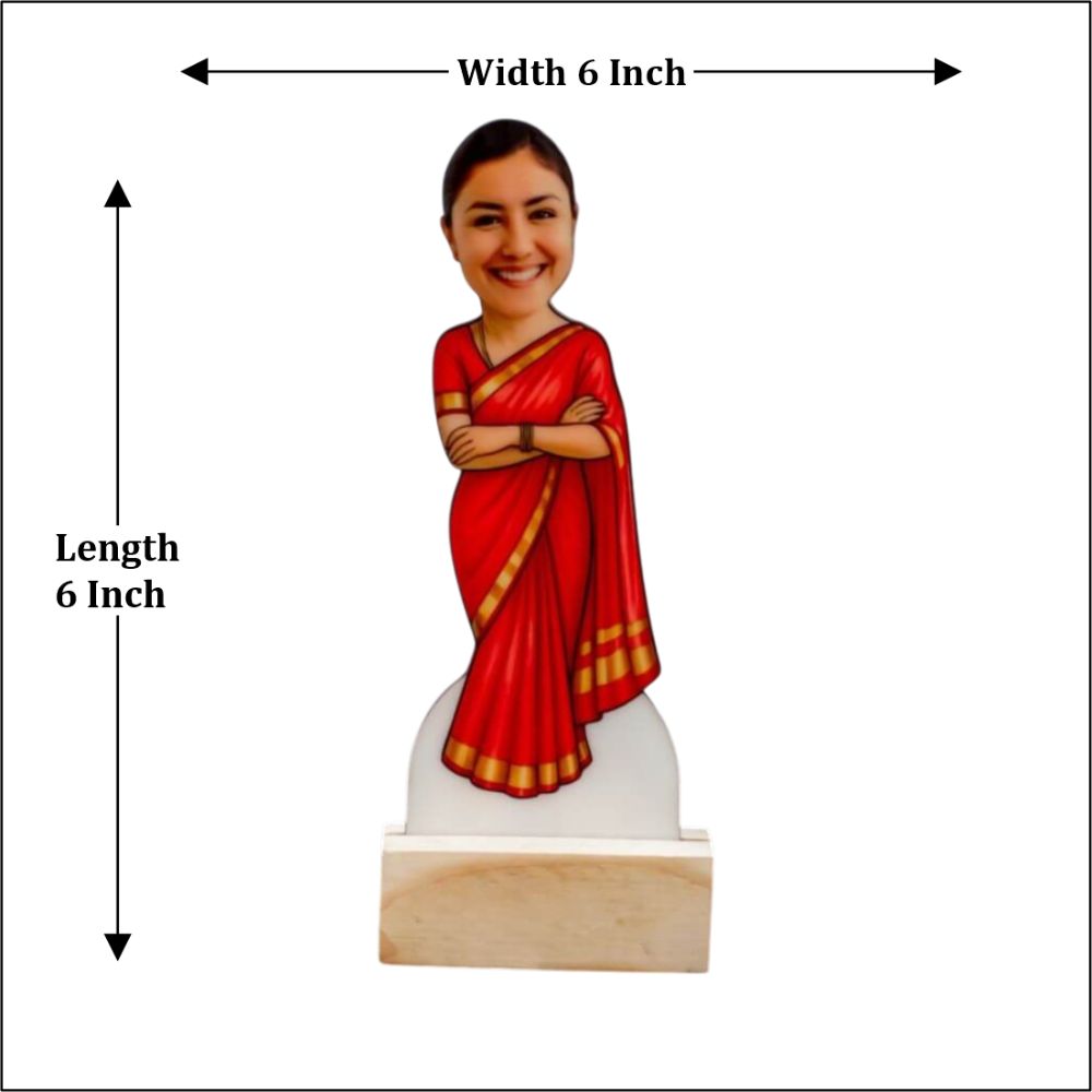 Customized Caricature for Maa in saree - 9