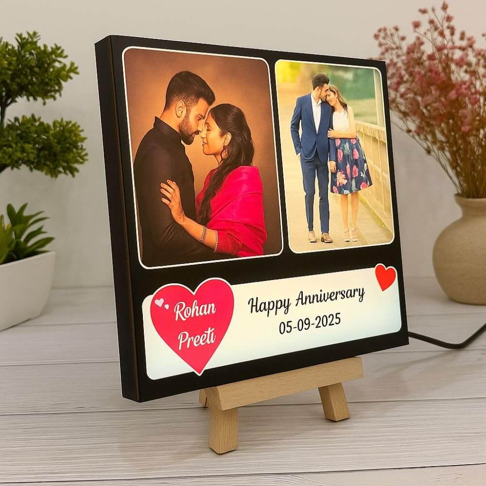 Customized LED Photo Frame with Multiple Light Modes | Anniversary Gift For Couples - 2