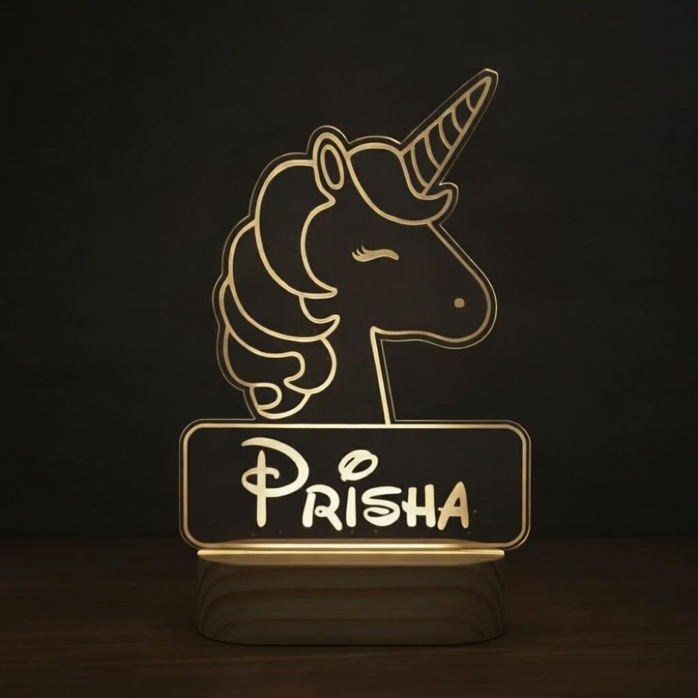 Personalized Unicorn LED Lamp with Name