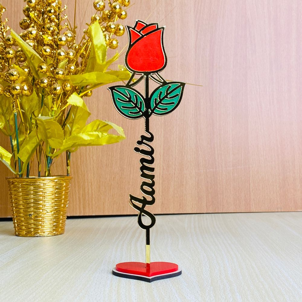Customized golden Rose with any Name for Couple on Valentine, anniversary - 5