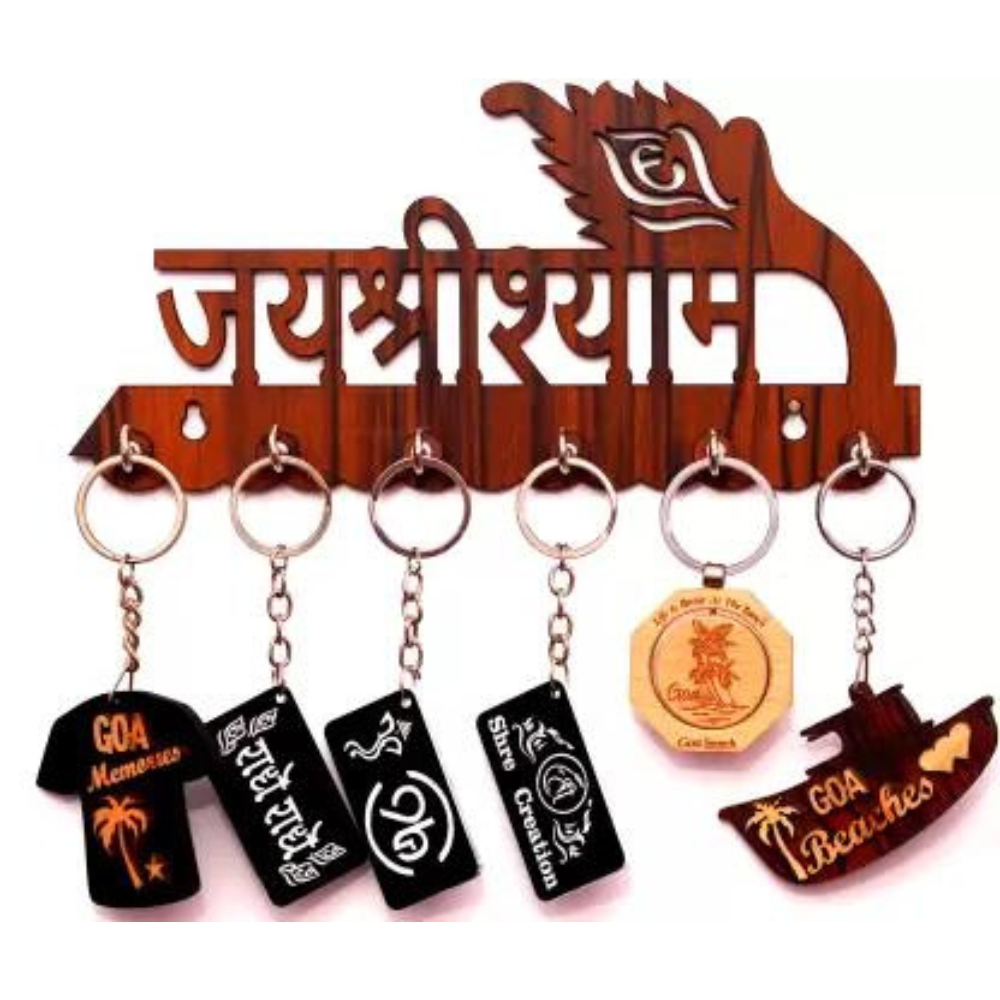 Jai Shree Shyam Wooden Key Hanger - 2