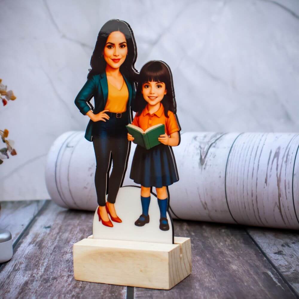 Personalized Mom Daughter Caricature - 4