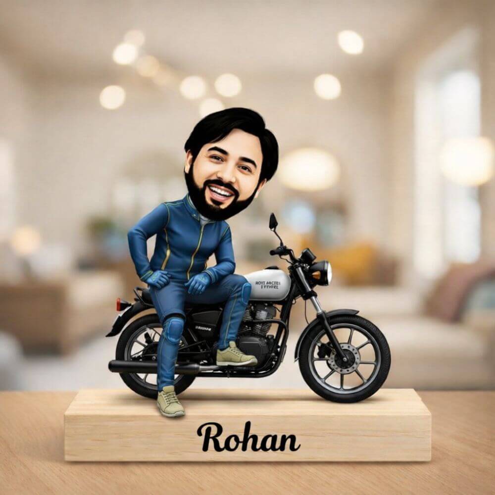 Customized Caricature with Bike for Bike Rider
