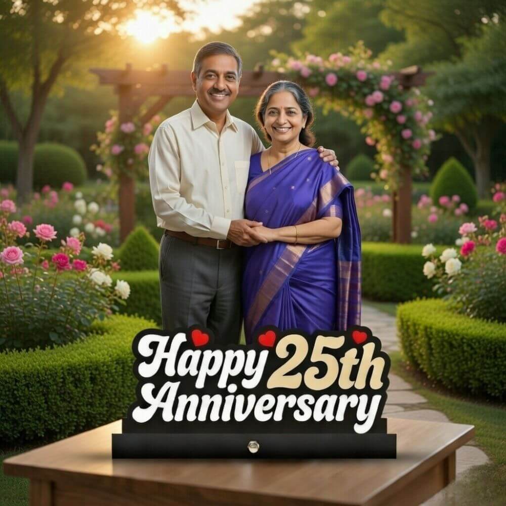 Custom 25th Anniversary Couple Caricature - 2