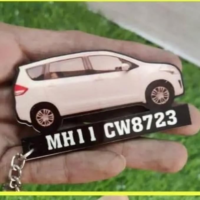 Customized car keychain with photo and number - 2