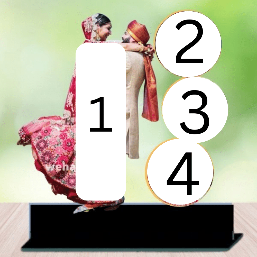 Customized couple standy table top with photos - 2