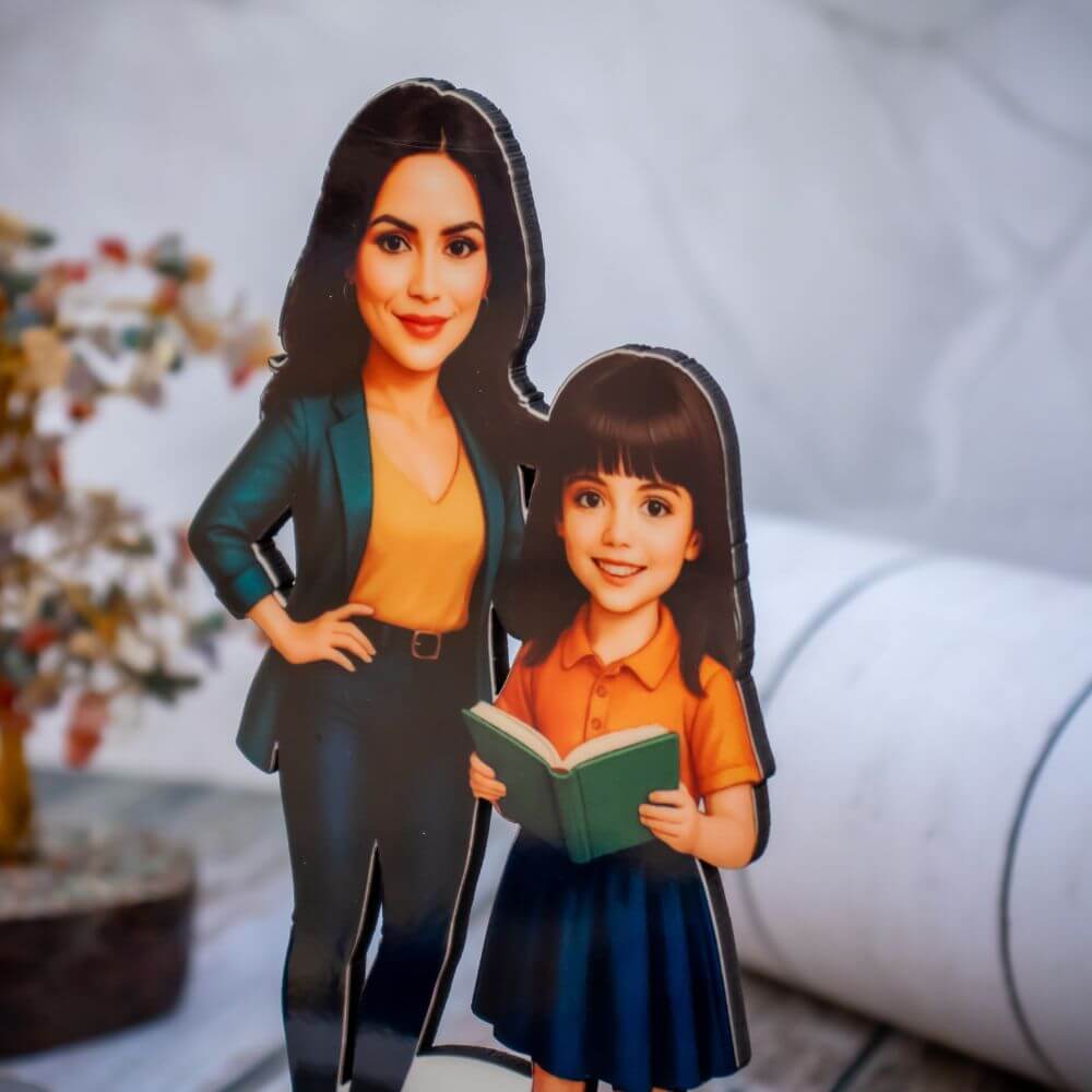 Personalized Mom Daughter Caricature - 3