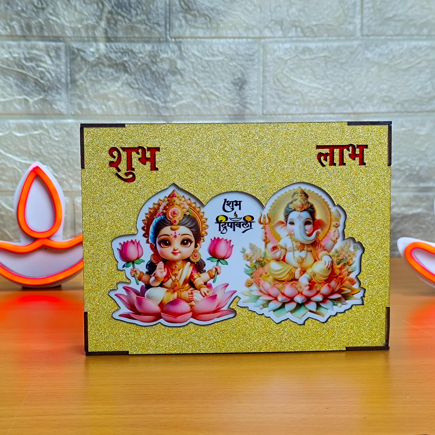 Laxmi Ganesh Lamp Box With Battery - 4