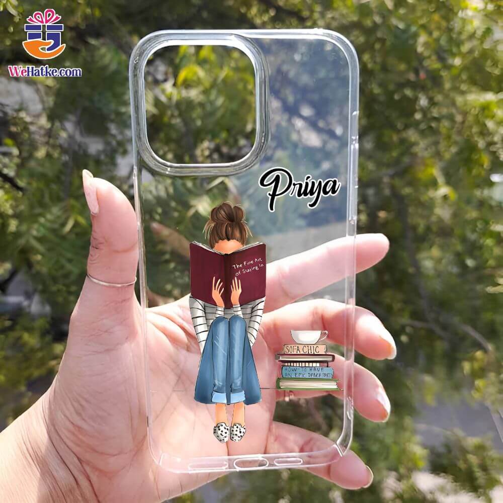 Customized Back Case For Girl Book Lover - 3