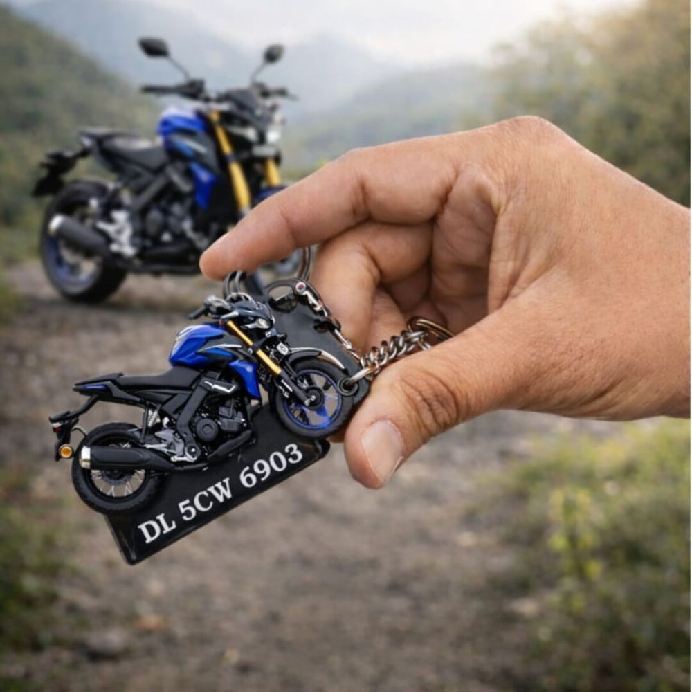 Personalized Bike Photo Resin Keychain - 2
