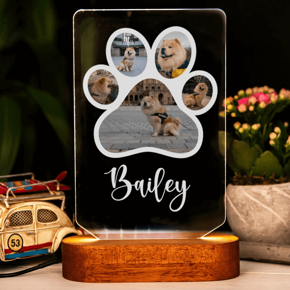 Customized 3D Illusion Dog Photo Lamp With 5 Photos - 2