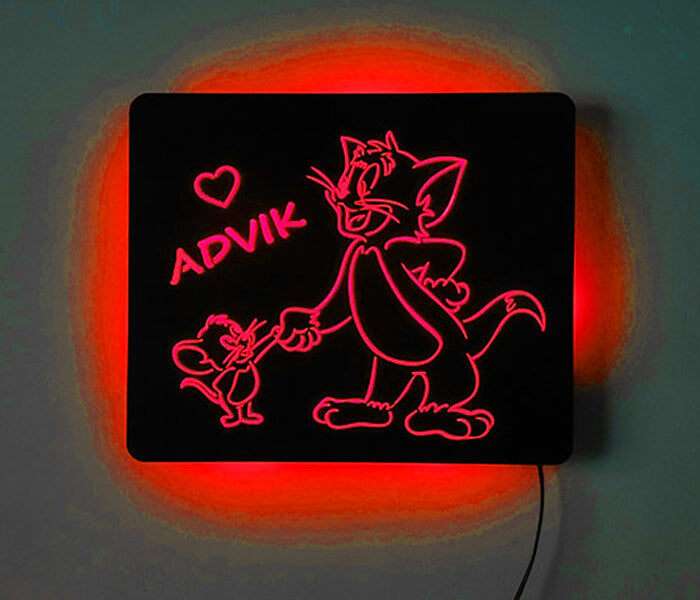 Customized Tom & Jerry Wall hanging Led Frame with Name - 4