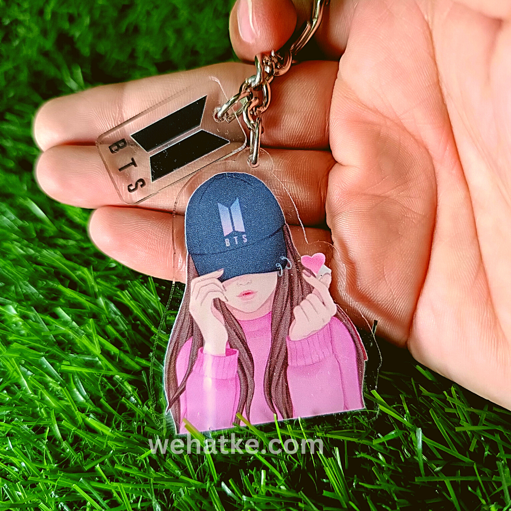BTS girl UV Printed keychain - 2