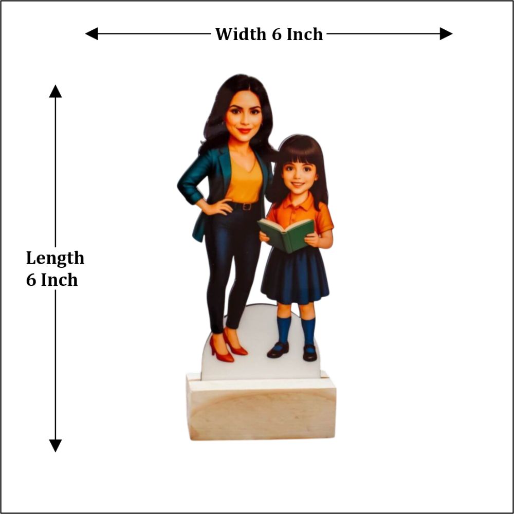 Personalized Mom Daughter Caricature - 8