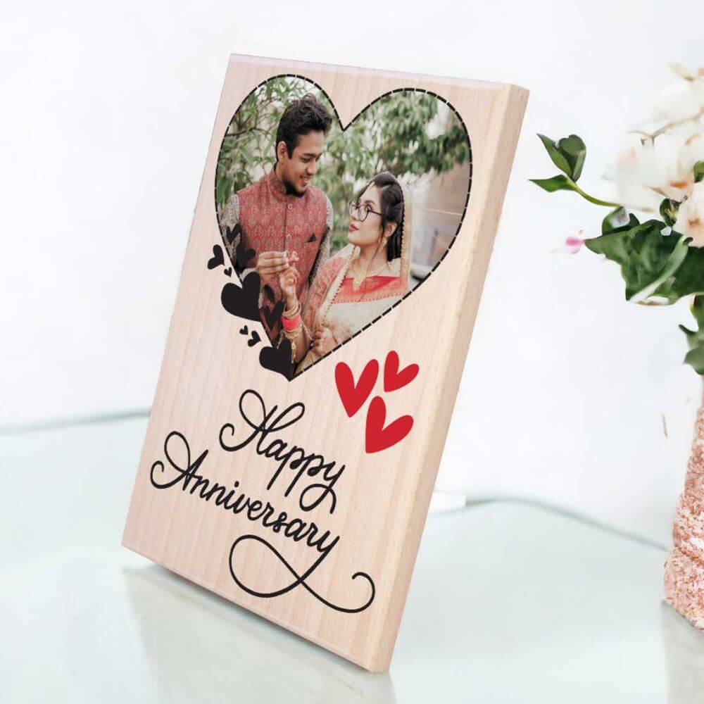 Personalized Wooden Heart Photo Frame for Anniversary Gift - 3