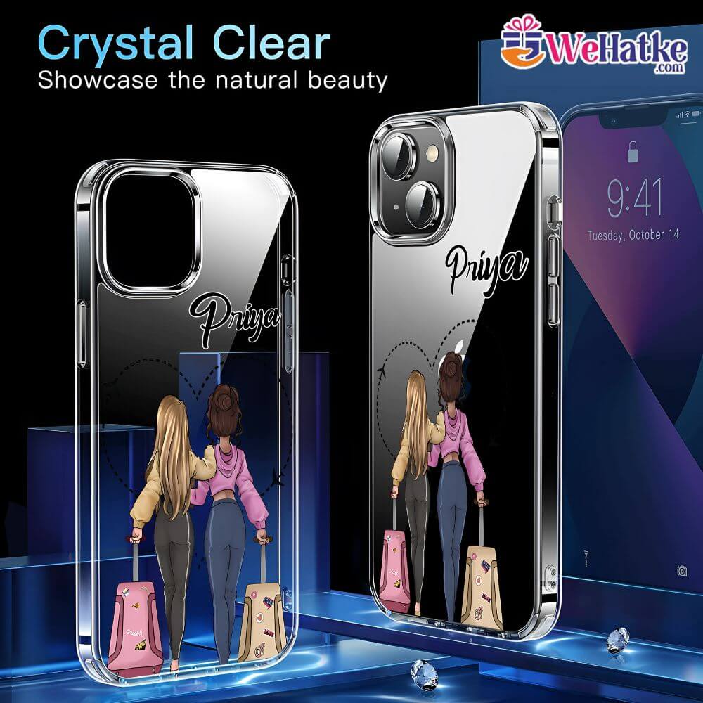Customized Back Case two Girl Traveling - 4