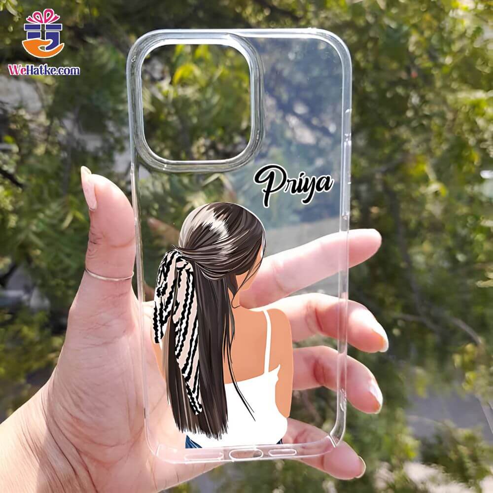 Customized Back Case For Cute Girl With Scarf - 4
