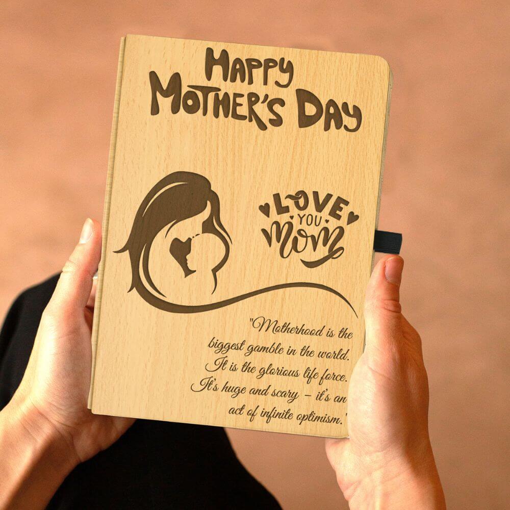 Engraved Wooden Notebook for Mother - 4