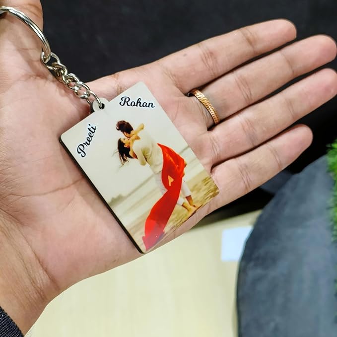 Double Side Keychain With QR And Image - 2