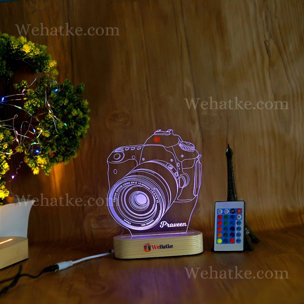 Personalized Camera 3d illusion Led Lamp With Remote