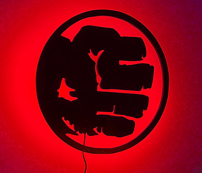 Customized Hulk Wall Decor LED Lamp