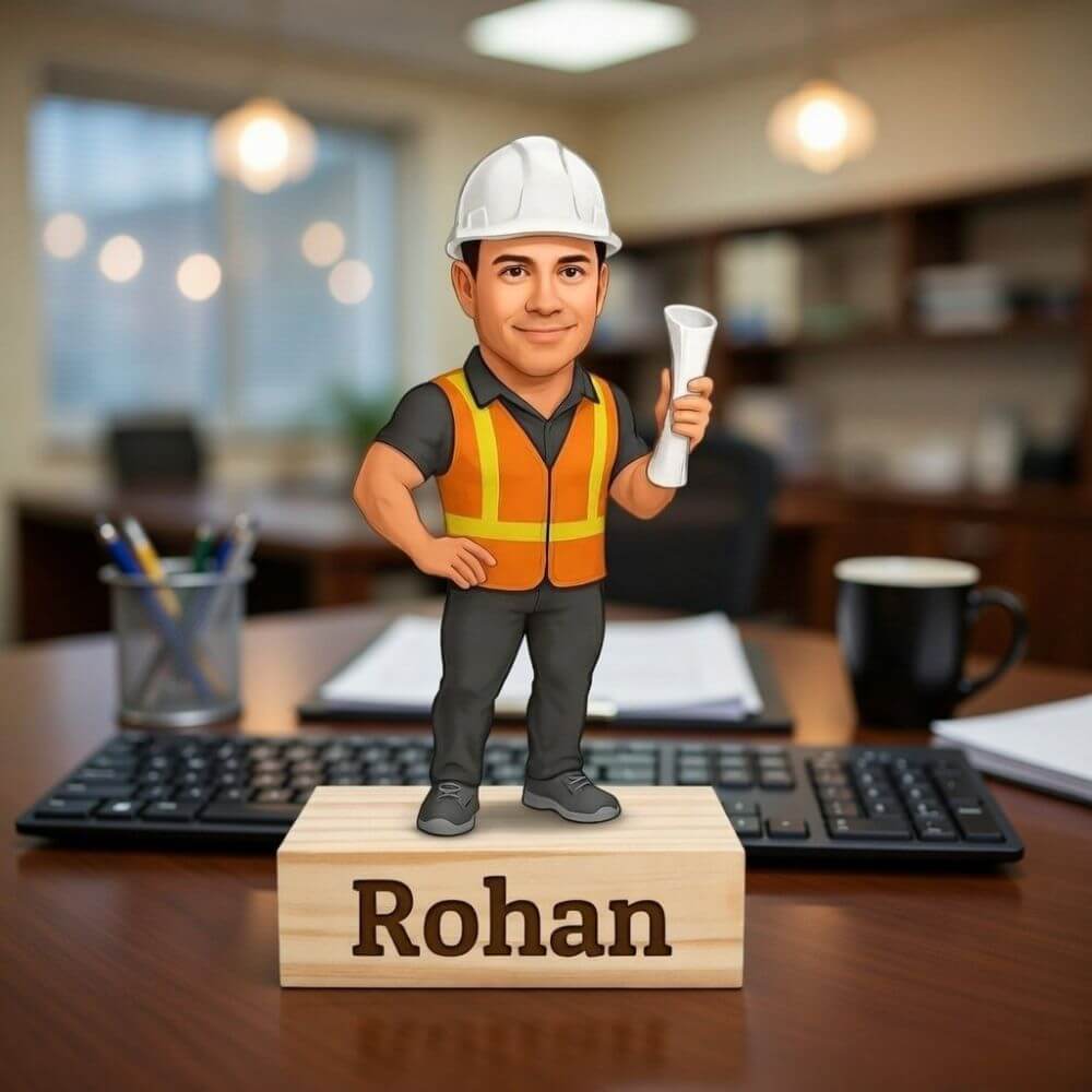 Custom MDF Engineer Standee Caricature