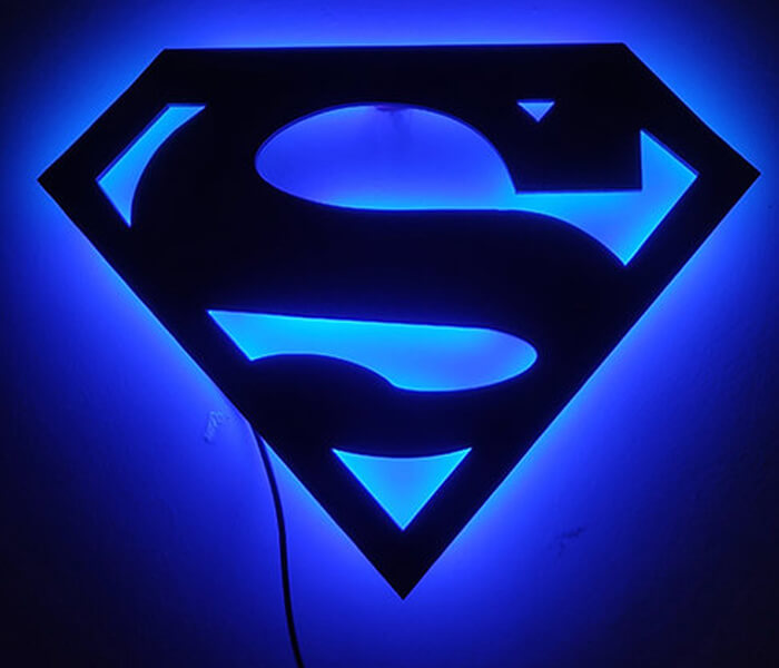 Customized Superman Wall Hanging LED Frame