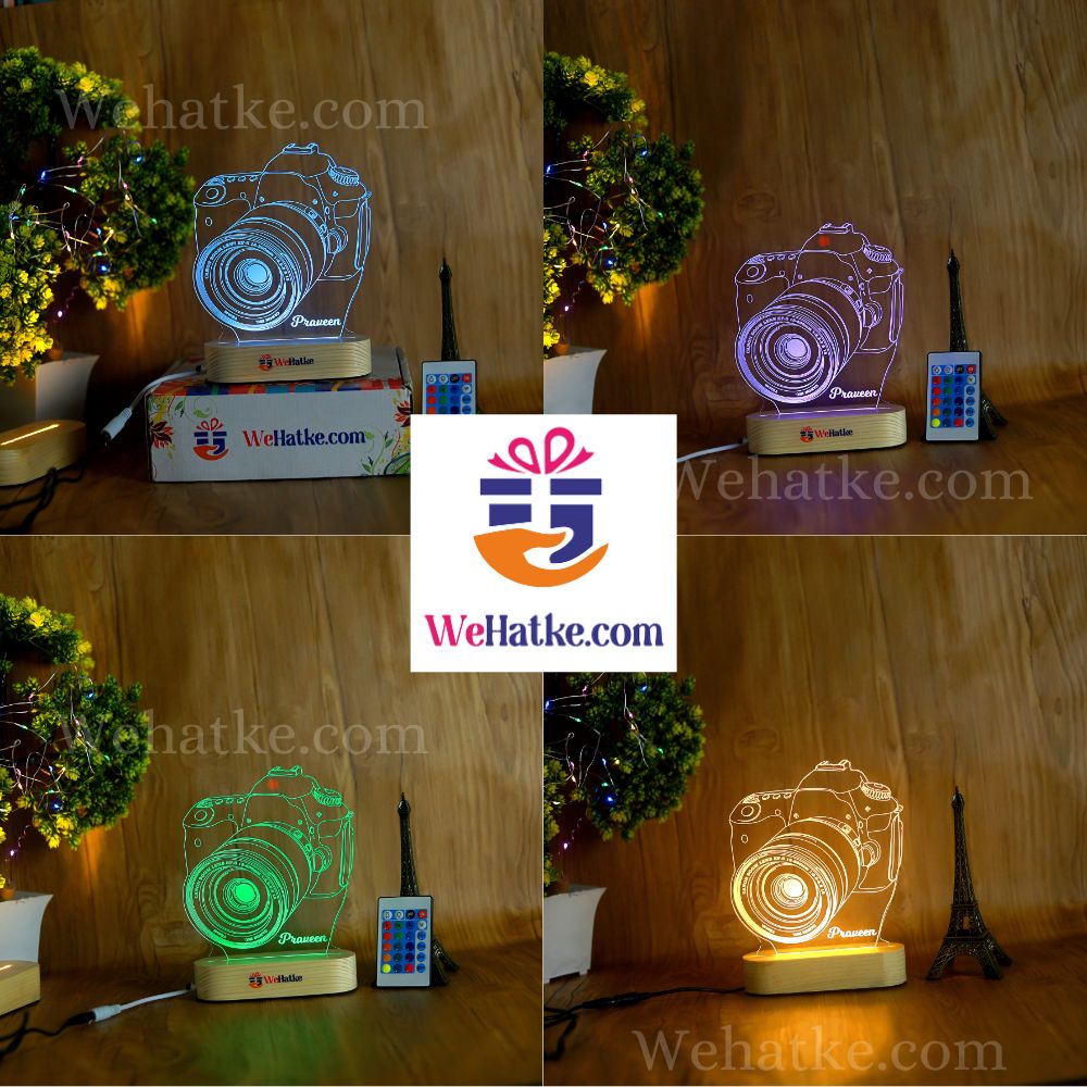 Personalized Camera 3d illusion Led Lamp With Remote
