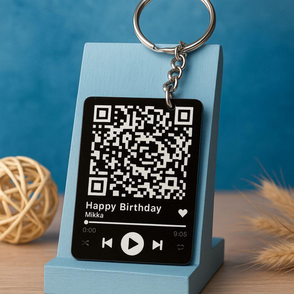 Spotify Keychain | Personalized QR Code Keyring with Photo & Song