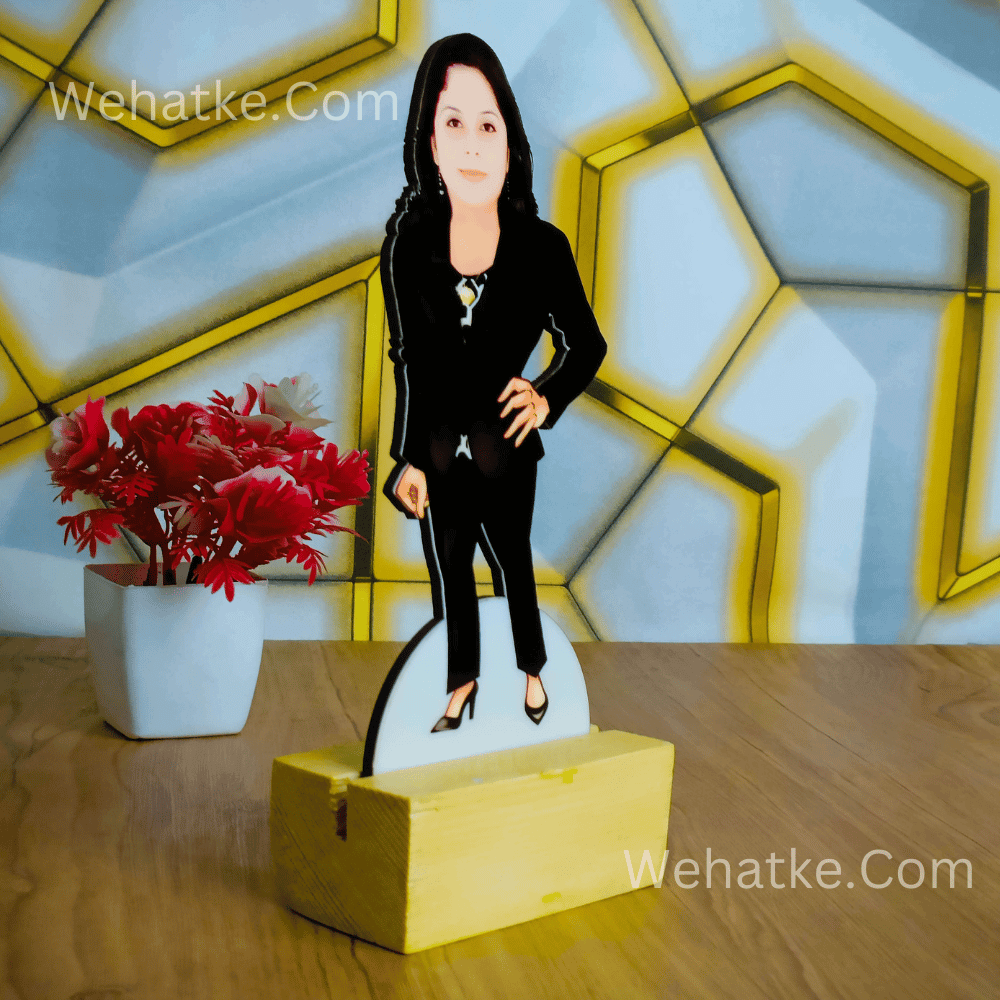 Customized Business WomenCaricature With Name And Photo