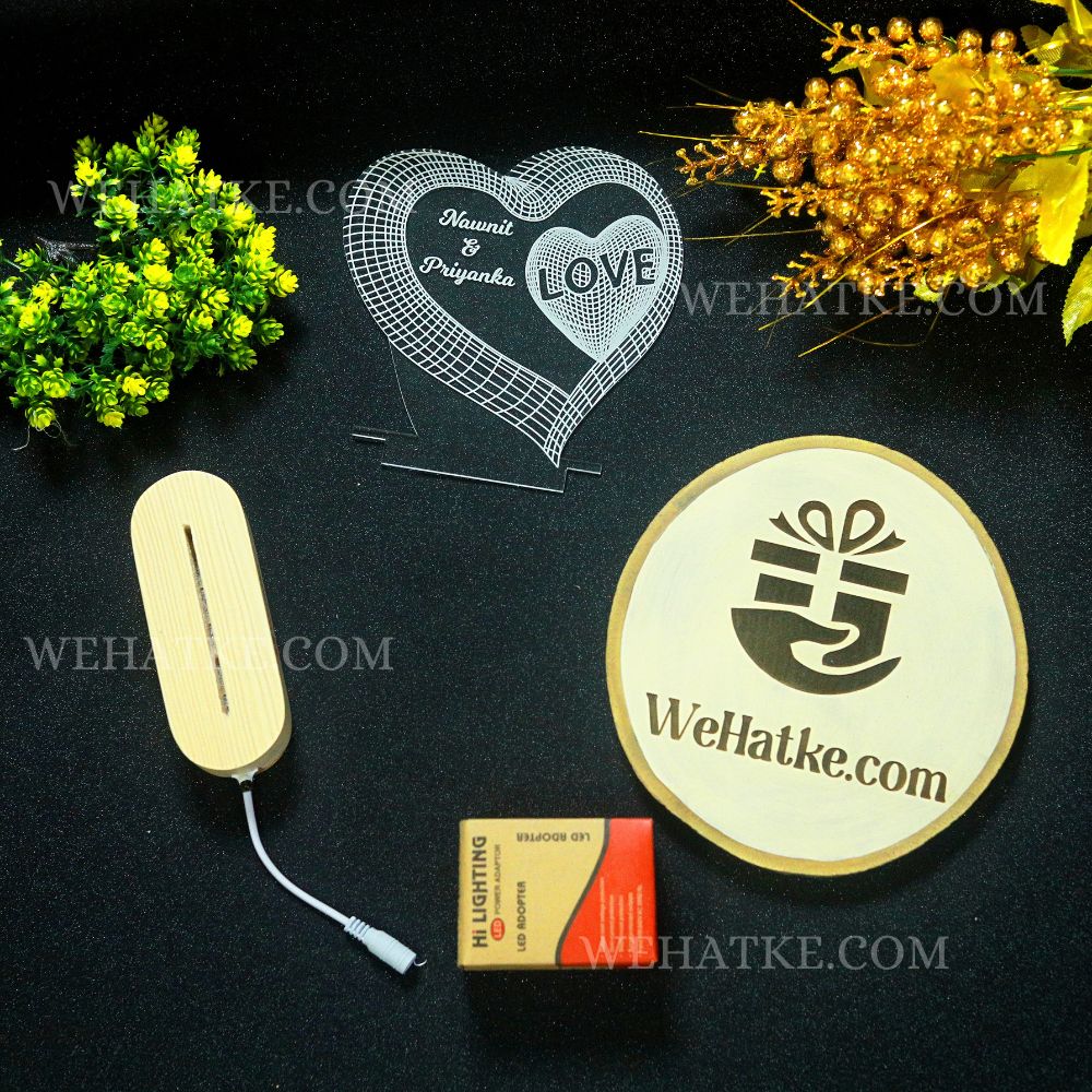 Customized Valentine 3D Illusion Love Heart Shape