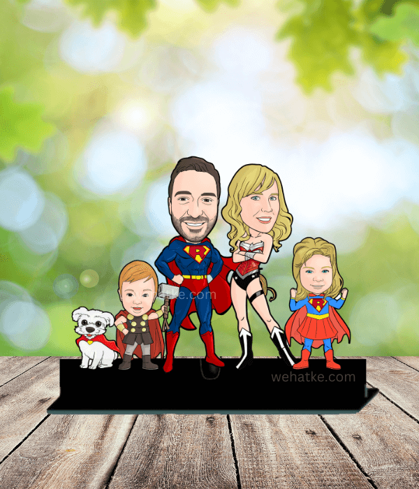 Lovely Family Customized caricature  Stand