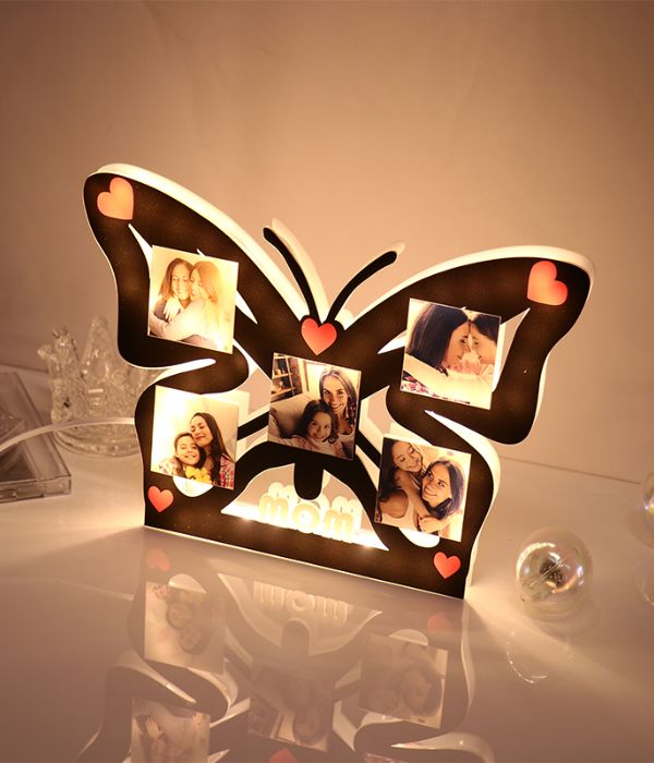 Customized LED butterfly frame for mom with photos