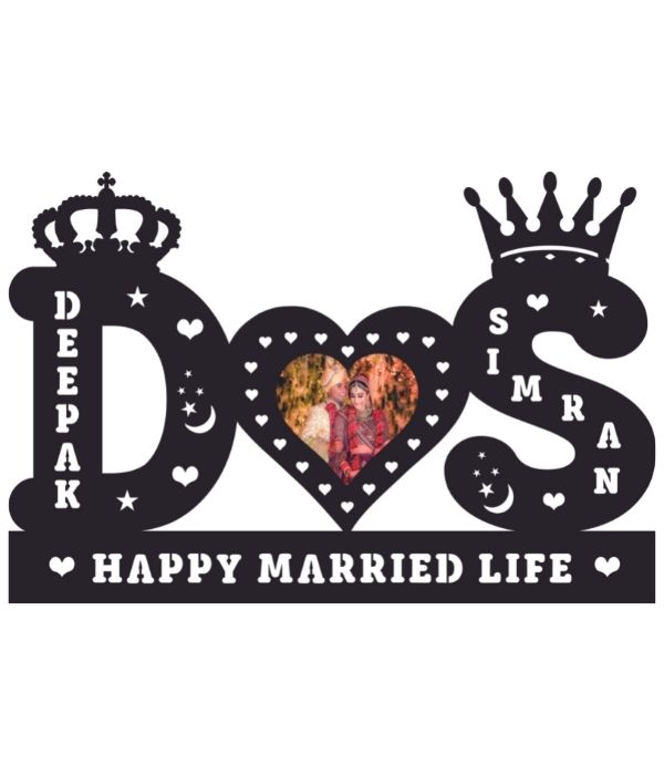Customized Happy married life Couple LED frame