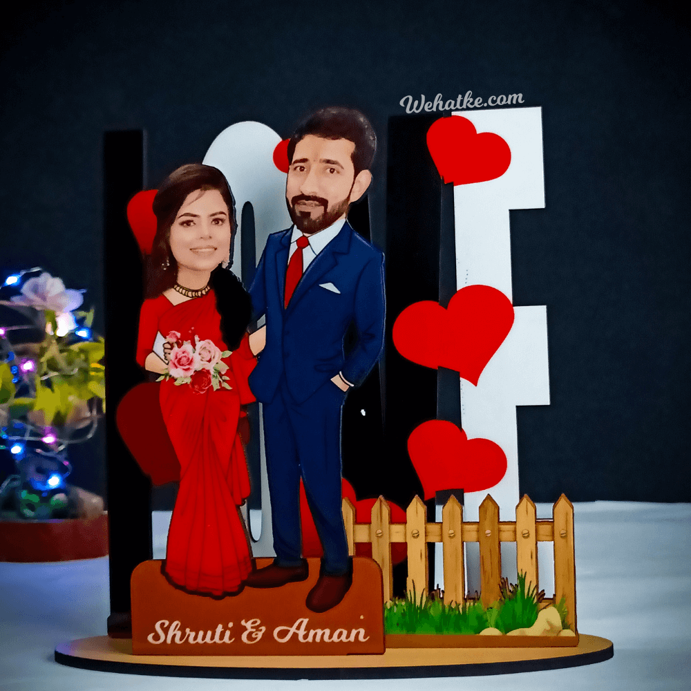 3 layers Couple Caricature