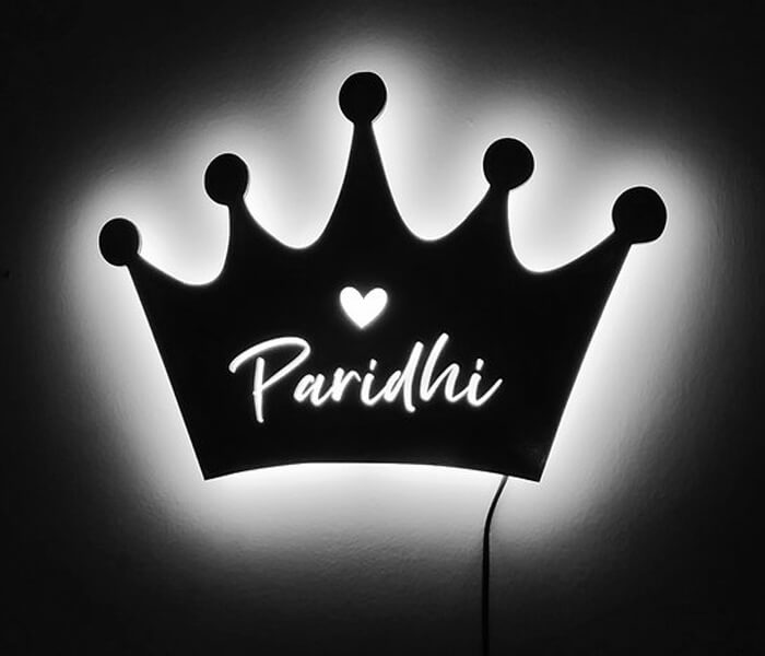 Customized Crown wall Hanging Led Frame with Name