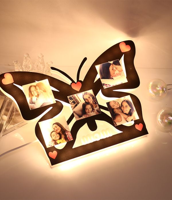 Customized LED butterfly frame for mom with photos