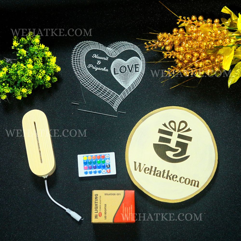 Customized Valentine 3D Illusion Love Heart Shape