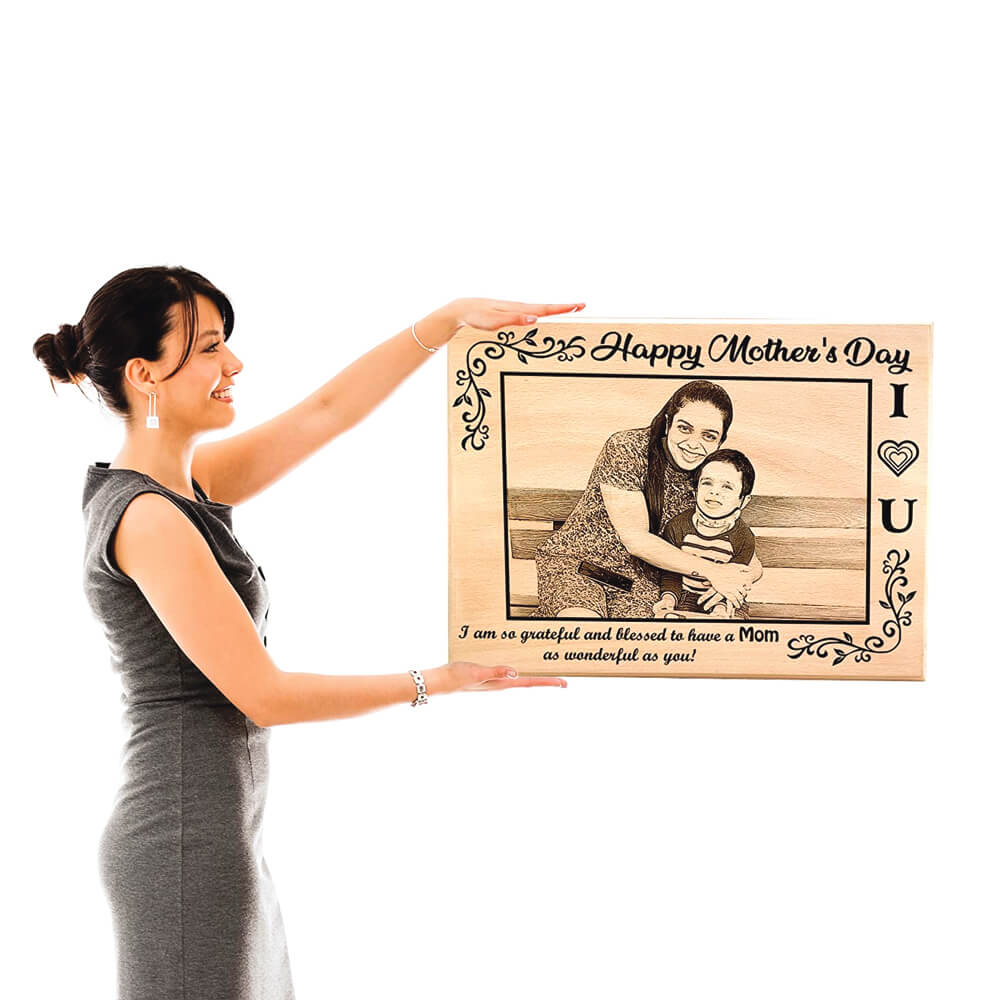Happy Mother’s Day Customized Engraved Photo Plaque for Mom