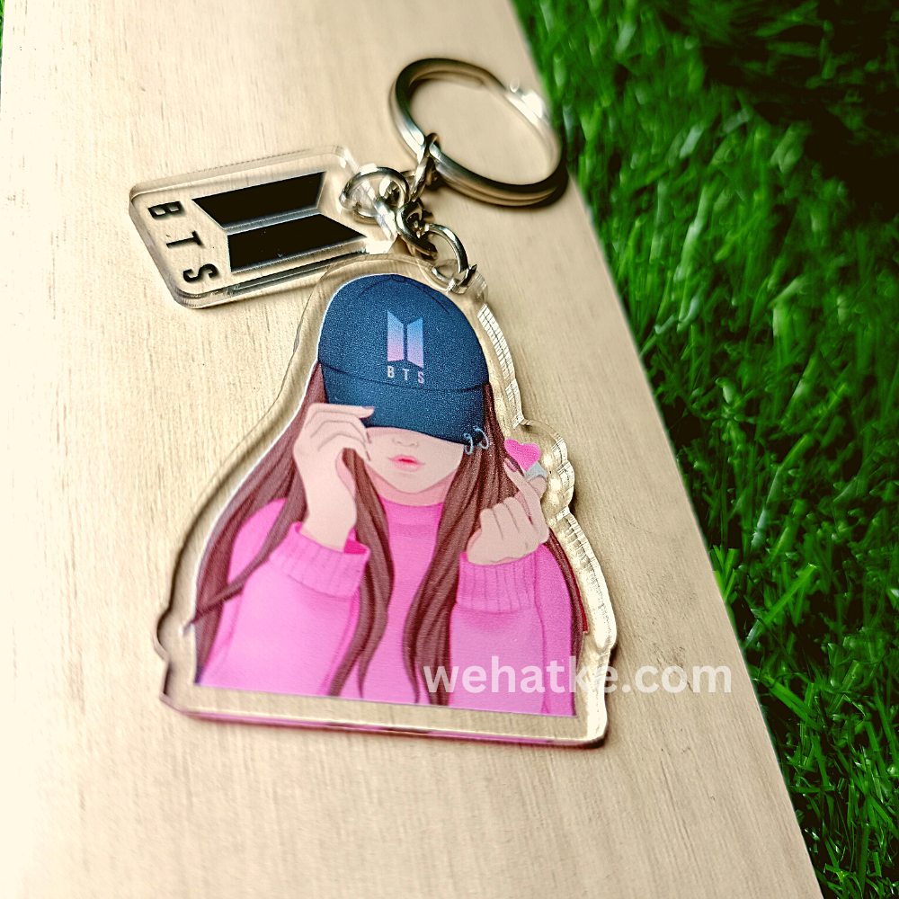 BTS girl UV Printed keychain