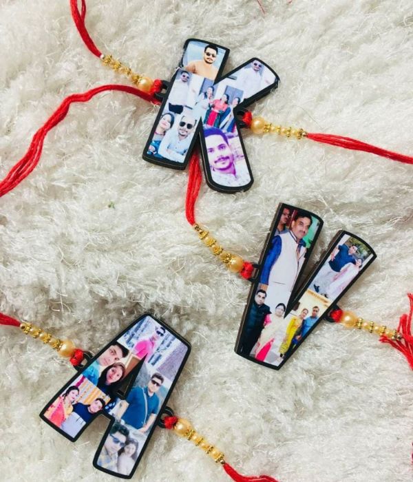 Customized Alphabet Rakhi  with photo