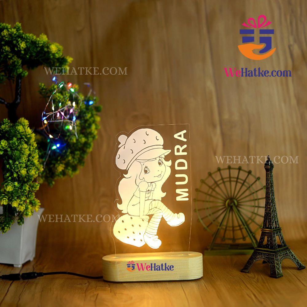 Customized cute girl led lamp for kids room decor