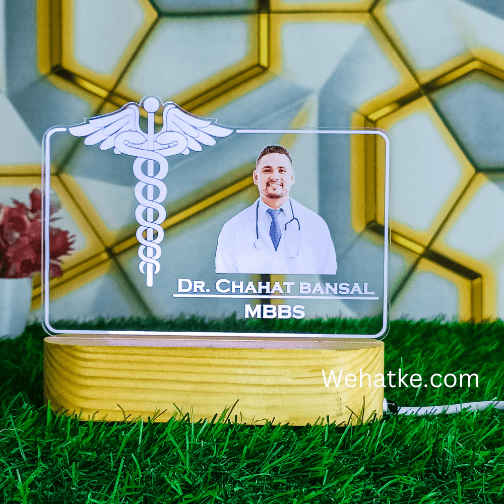 Customized 3D illusion lamp for Doctor With Name & Photo