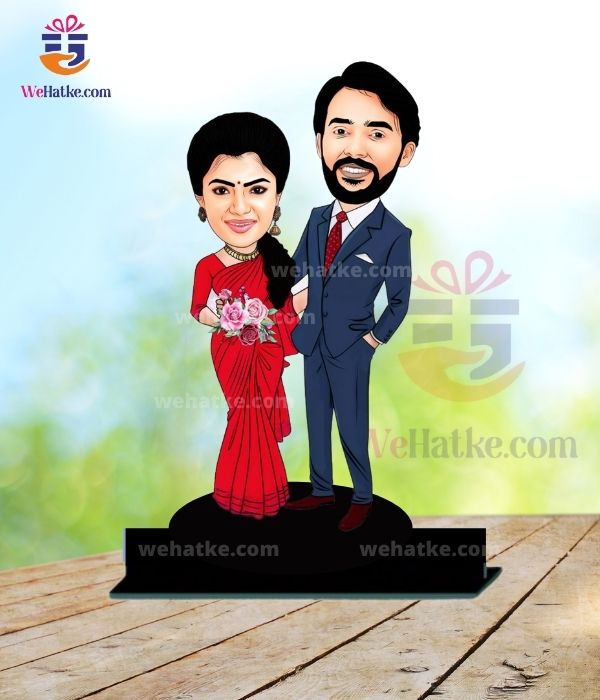 Customized couple caricature photo stand