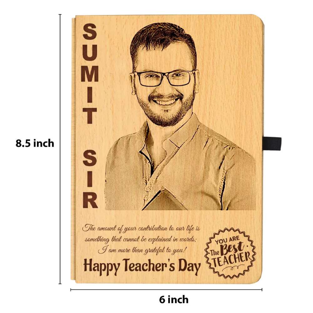 Gift For Teacher Wooden Photo Diary & Pen