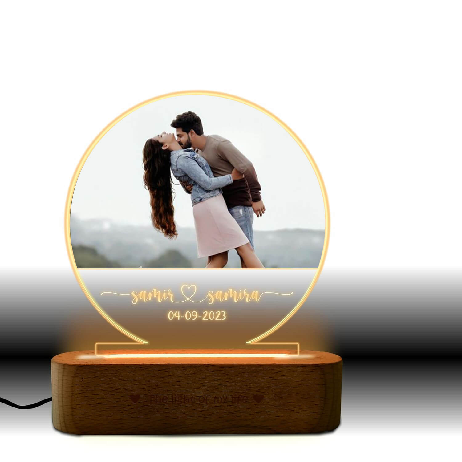 Customized Half Moon Couple Lamp