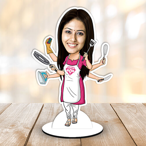 Customized Multi Tasking Super Mom Caricature
